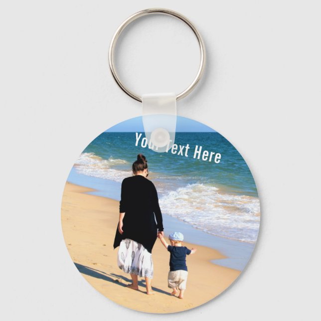 Custom Your Photo Keychain Gift with Text (Front)
