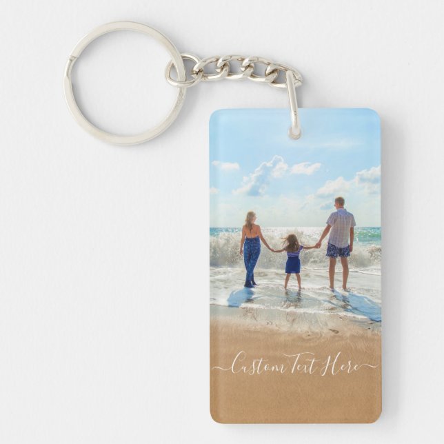 Custom Your Photo Keychain Gift with Text (Front)