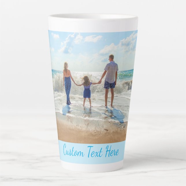 Custom Your Photo Latte Mug with Text Personalised (Front)
