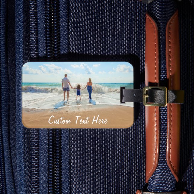 Custom Your Photo Luggage Tag with Text (Front Insitu 4)