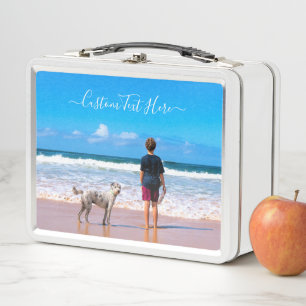 Custom Your Photo Metal Lunch Box with Text