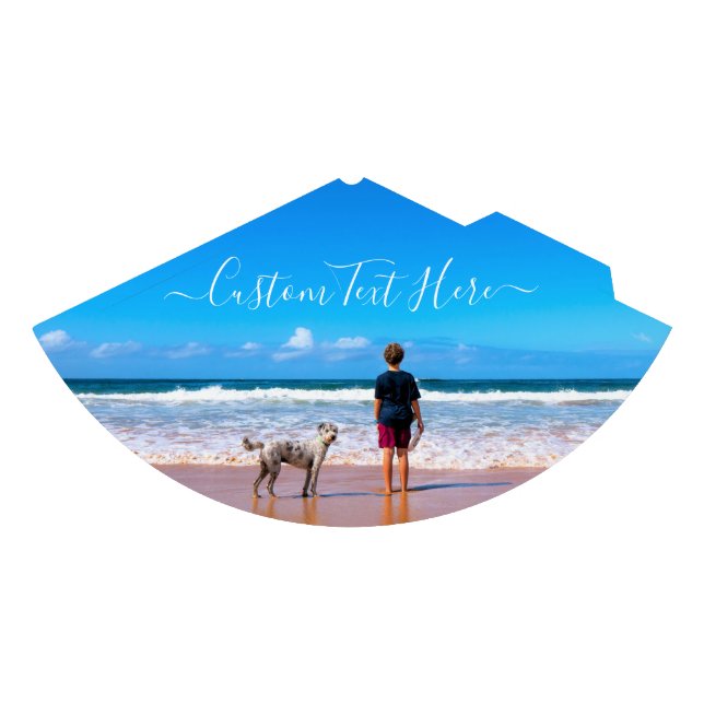 Custom Your Photo Paper Party Hat with Text Name (Front)