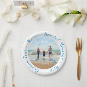 Custom Your Photo Paper Plates Personalised Text