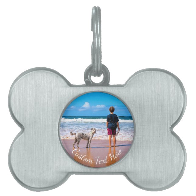 Custom Your Photo Pet ID Tag with Text (Front)