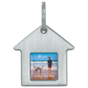 Custom Your Photo Pet ID Tag with Text Name Info