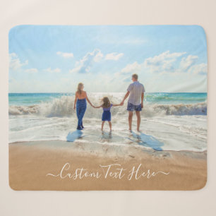 Custom Your Photo Sherpa Blanket Personalised Text