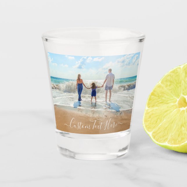 Custom Your Photo Shot Glass Gift with Text (Front)
