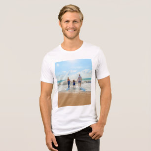 Custom Your Photo T-Shirt Personalised Gift Tri-Blend Shirt