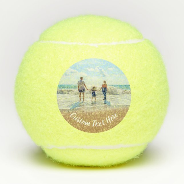 Custom Your Photo Tennis Balls Gift with Text (Front)