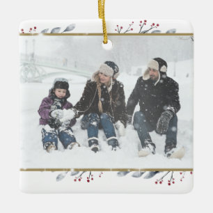 Custom Your Photo, Text & Colour, Merry Christmas Ceramic Ornament