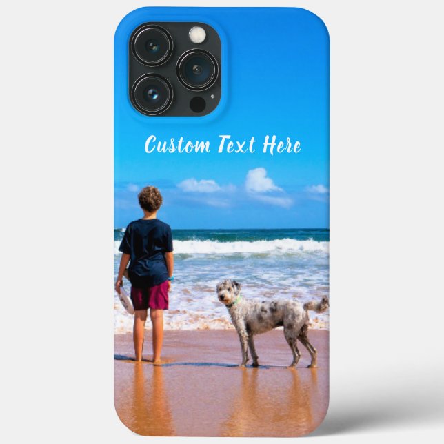 Custom Your Photo Text iPhone Case with Text (Back)