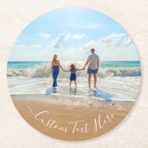 Custom Your Photo Text Paper Coaster Personalised