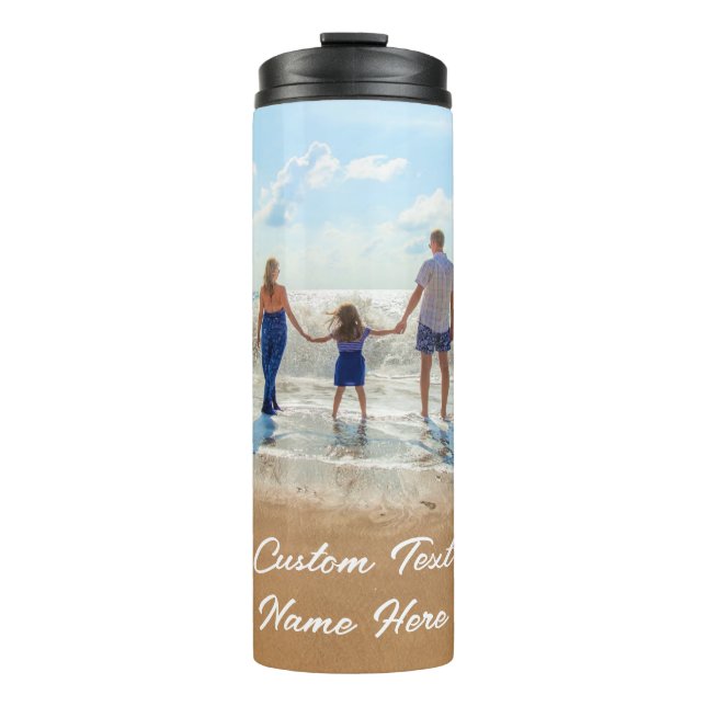 Custom Your Photo Thermal Tumbler with Text Name (Front)