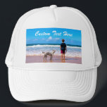 Custom Your Photo Trucker Hat with Text Name<br><div class="desc">Custom Photo and Text Hats - Your Own Design - Personalised Family / Friends or Personal Caps Gift - Add Your Photo and Text - Resize and move or remove and add elements / text with customisation tool ! Choose / add your favourite font / text colour ! You can...</div>