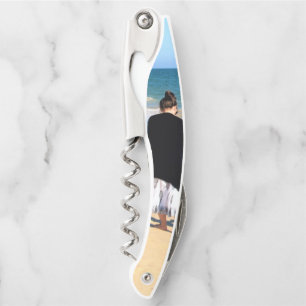 Custom Your Photo Waiter's Corkscrew with Text
