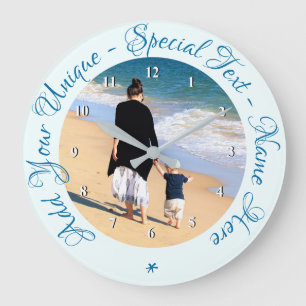 Custom Your Photo Wall Clock Personalised Text