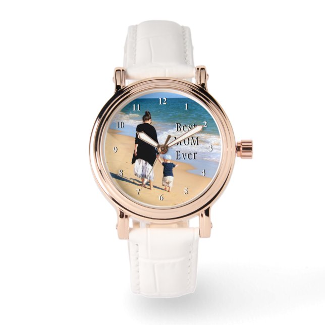 Custom Your Photo Watch Gift Text - Best Mum Ever (Front)