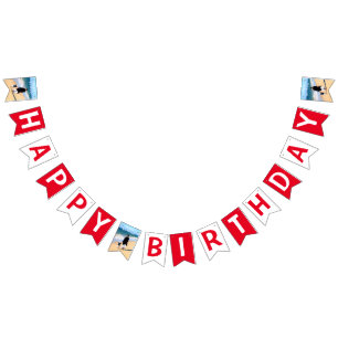 Custom Your Photo with Text Birthday Bunting Flags