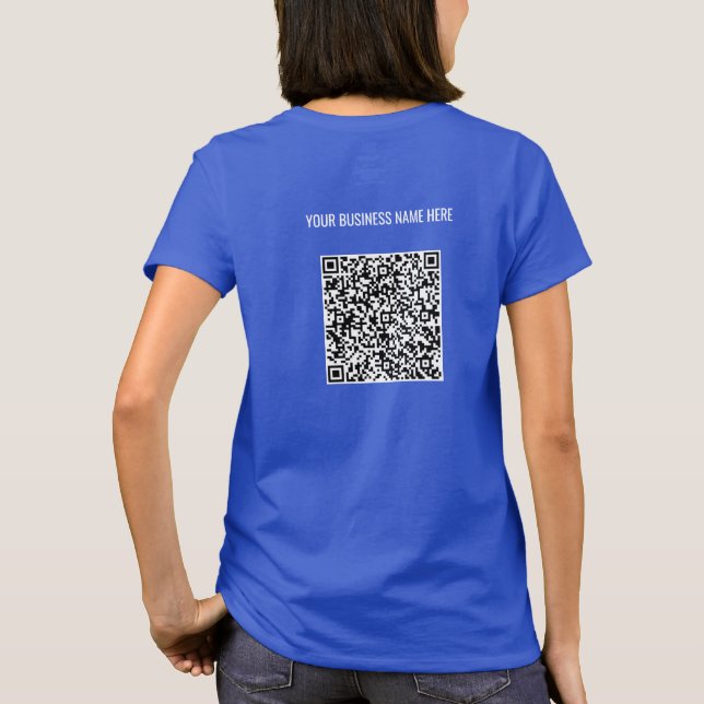 Custom Your QR Code and Text Name Business T-Shirt (Back)