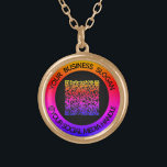 Custom Your QR Code and Text Social Media Necklace<br><div class="desc">Custom Colours and Fonts - Personalised Necklaces with Your QR Code Scan Info and Social Media Name or Custom Text Professional Design Business Promotional or Modern personali Round Necklace Gift - Add Your QR Code - Image - Photo or Logo / Text - Info - Business Slogan - Tagline -...</div>