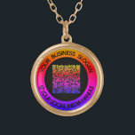 Custom Your QR Code and Text Social Media Necklace<br><div class="desc">Custom Colours and Fonts - Personalised Necklaces with Your QR Code Scan Info and Social Media Name or Custom Text Professional Design Business Promotional or Modern personali Round Necklace Gift - Add Your QR Code - Image - Photo or Logo / Text - Info - Business Slogan - Tagline -...</div>