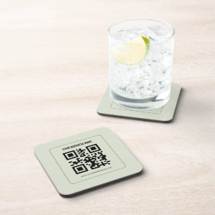 Custom Your QR Code Business Name Template Coaster