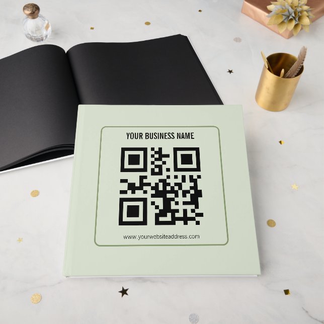 Custom Your QR Code Business Name Template Guest Book (Front Open)