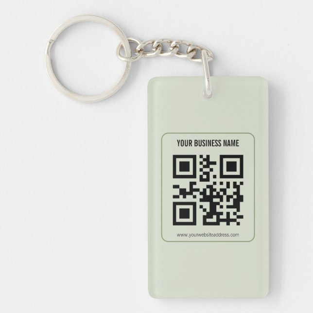 Custom Your QR Code Business Name Template Key Ring (Front)