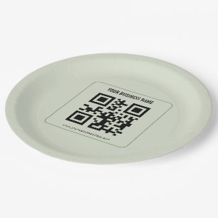 Custom Your QR Code Business Name Template Paper Plate