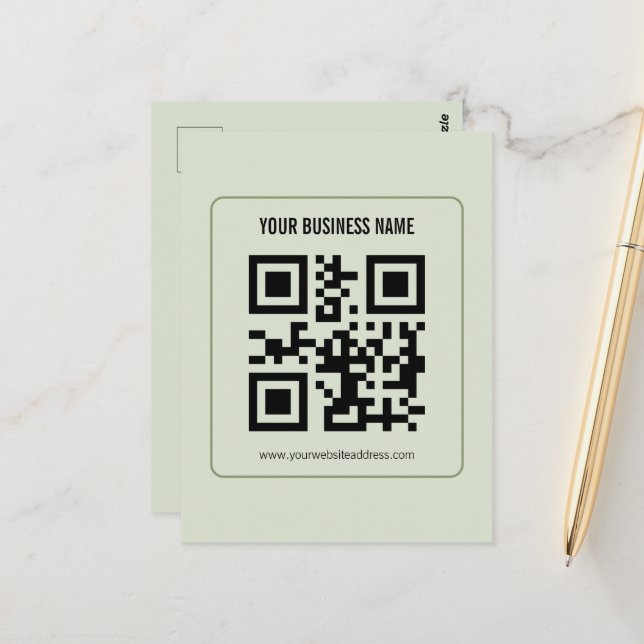 Custom Your QR Code Business Name Template Postcard (Front/Back In Situ)