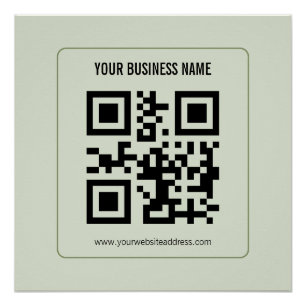 Custom Your QR Code Business Name Template Poster