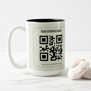Custom Your QR Code Business Name Template Two-Tone Coffee Mug