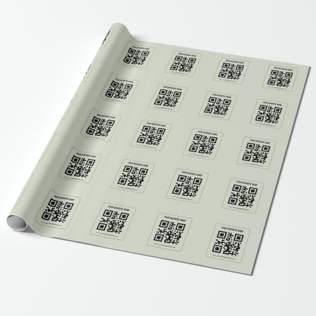 Custom Your QR Code Business Name Template Wrapping Paper (Unrolled)