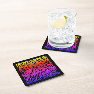Custom Your QR Code Scan Info Paper Coaster