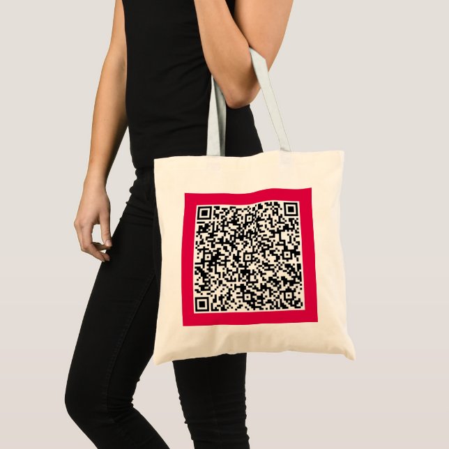 Custom Your QR Code Scan Personalised Tote Bag (Front (Product))