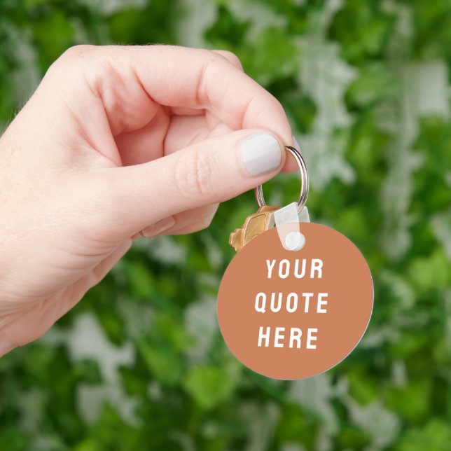 Custom Your Quote Gift Terracotta Personalised Key Ring (Hand)