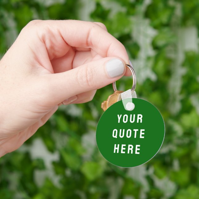 Custom Your Quote Here Gift Emerald Personalised Key Ring (Hand)
