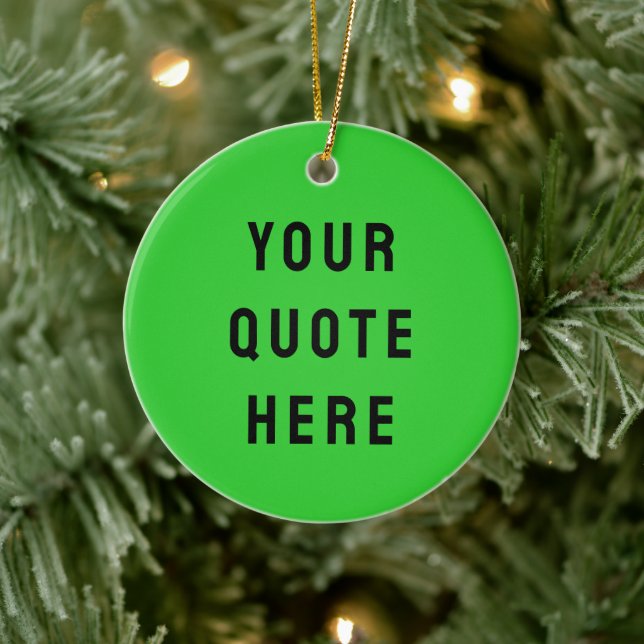 Custom Your Quote Here Gift Lime Personalised Ceramic Tree Decoration (Tree)