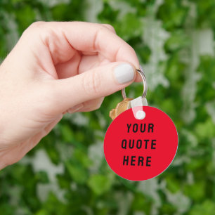 Custom Your Quote Here Gift Red Black Personalised Key Ring