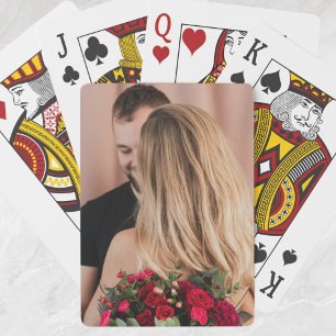 Custom Your Romantic Couple Photo Image Playing Cards