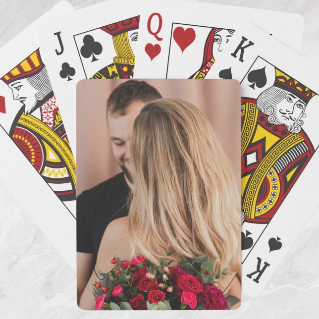 Custom Your Romantic Couple Photo Image Playing Cards (Creator Uploaded)