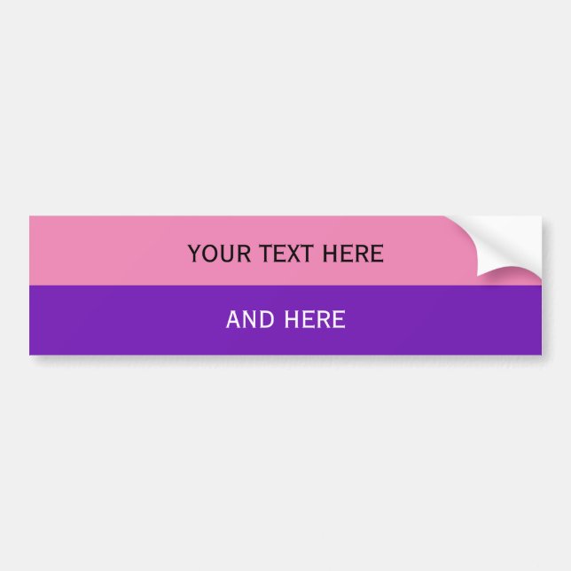 Custom your text, image & background colour bumper sticker (Front)
