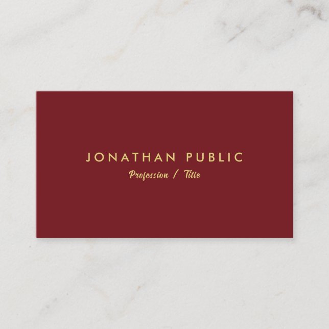Custom Your Text Modern Elegant Simple Template Business Card (Front)