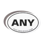 Custom Your Town or City Abbreviation Euro Oval