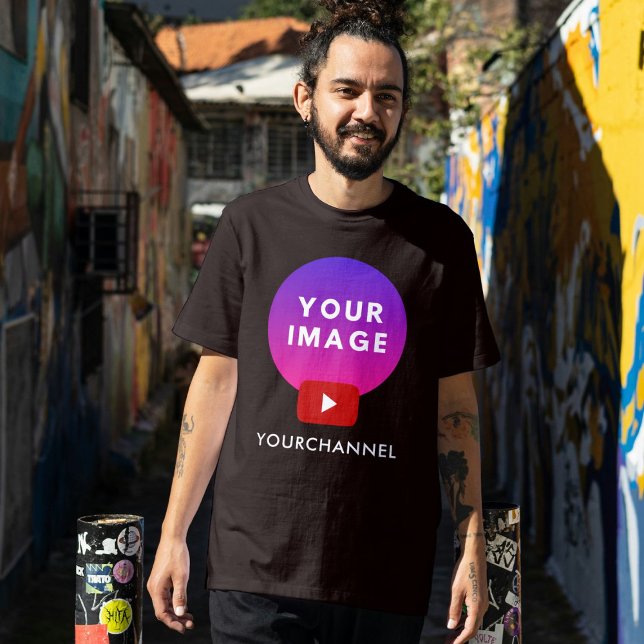 Custom Youtube Channel Name Black T-Shirt (Creator Uploaded)