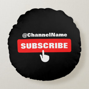 Custom Youtube Subscribe Shirt With Channel Name  Round Cushion