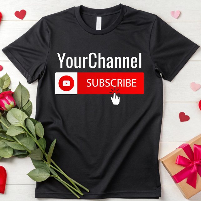 Custom YouTube Subscribe YourChannel Youtuber T-Shirt (Creator Uploaded)