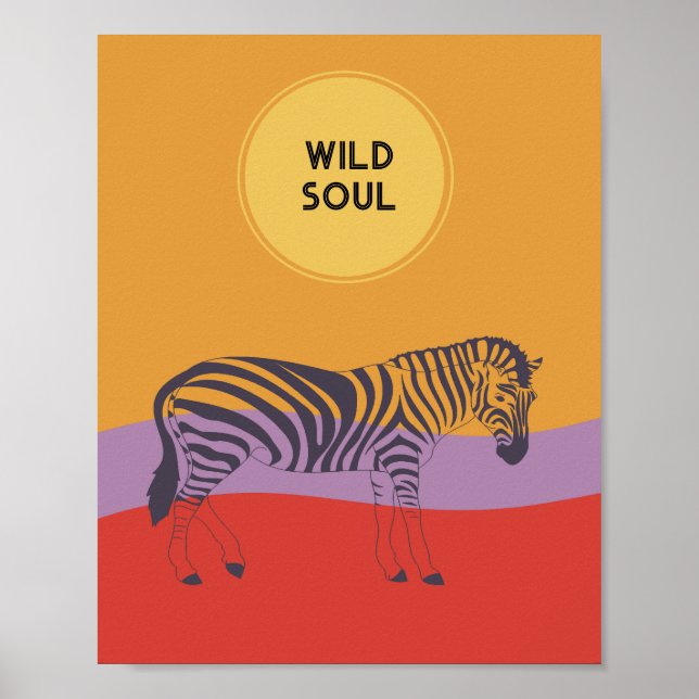 Custom zebra modern bright bold safari poster (Front)