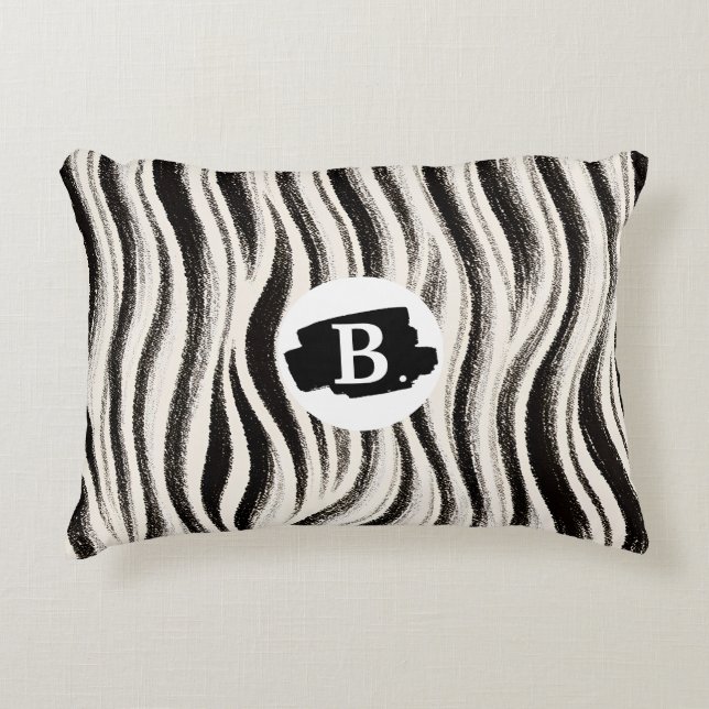 Custom Zebra Stripe Accent Pillow – Personalised (Front)