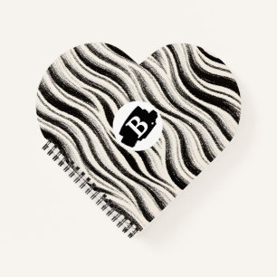 Custom Zebra Stripe Heart Notebook